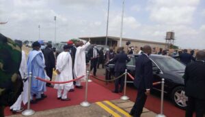 Buhari Arrives In Yola, Capital of Adamawa state