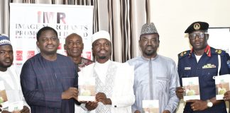 Special guests Mr. Femi Adesina with the author, Dahiru M. Lawal, during the book presentation.