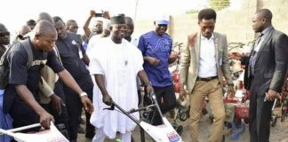 Governor Yahaya Bello with one of the equipment