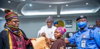 Governor Yahaya Bello gifts wives of Late Escort Out rider, Inspector Aminu Salisu