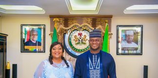 Vice President Republic of Liberia, Dr. Jewel Taylor, and the Kogi State governor, Yahaya Bello