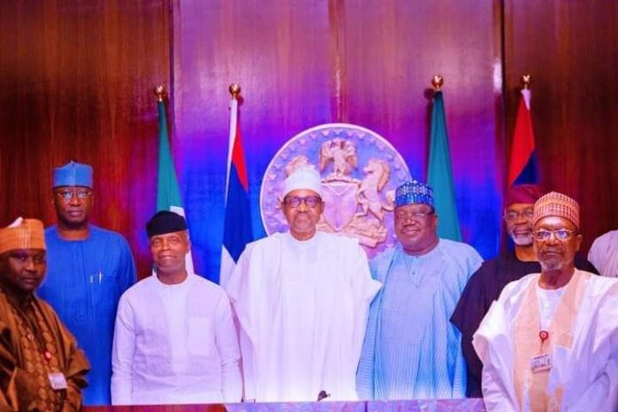 President Muhammadu Buhari with the APC Leaders