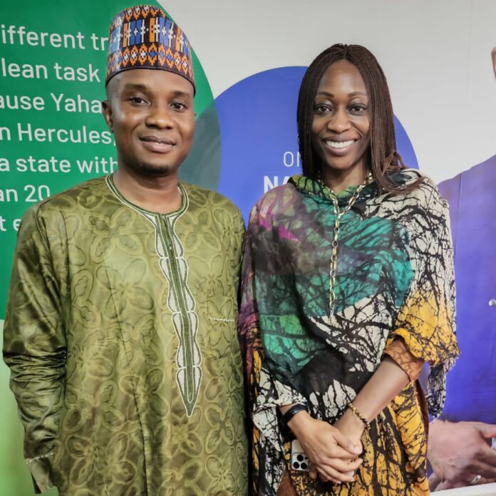 Abdulrahman Abdulraheem with Hafsat Abiola-Costello