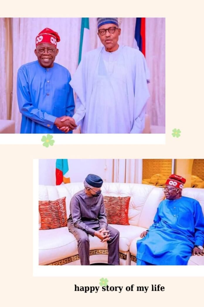 Tinubu paid ‘Thank you’ visit to President Buhari and Vice-President Osinbajo