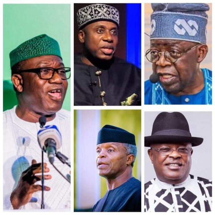 former governor of Lagos State, Asiwaju Bola Ahmed Tinubu with other Governors of the All Progressives Congress (APC)