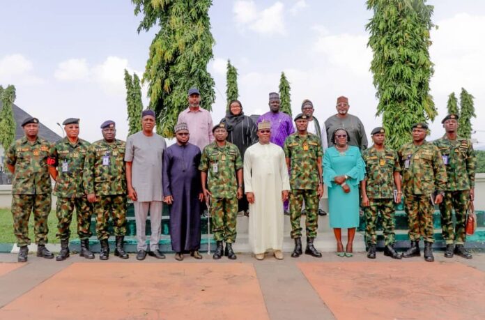 Governor Yahaya Bello with the Nigerian Navy