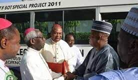 Bishops of the Bishop Conference of Nigeria with then Governor Kashim Shettima of Borno State