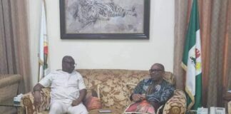 Obi (right) with Fayose at the later's home in Lagos