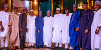 President Muhammadu Buhari with APC Governors Meet in Villa