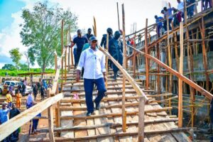 Governor Yahaya Bello on a project tour