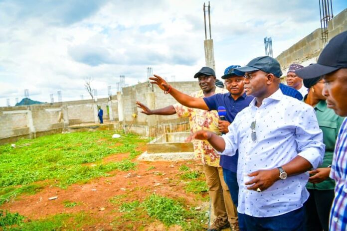 Governor Yahaya Bello at the building site