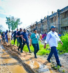 Governor Yahaya Bello inspecting the projects