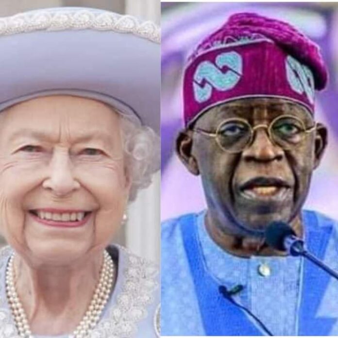 Queen Elizabeth II and Bola Asiwaju Tinubu