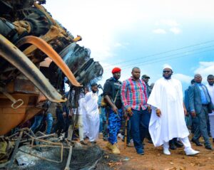 Pharm. Abdulkareem Mohammad Jamiu at the spot of the accident