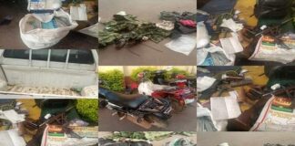 Items recovered from the IPOB/ESN camp.