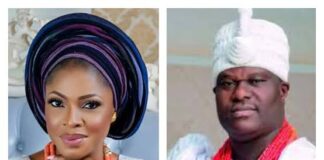 Ooni of Ife, Oba Enitan Ogunwusi and his soon to be sixth wife(L)
