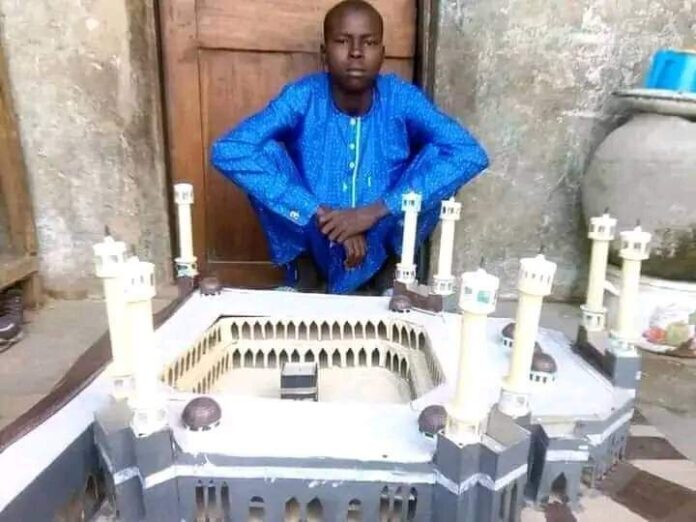 Haziki with his recreated Holy Mosque