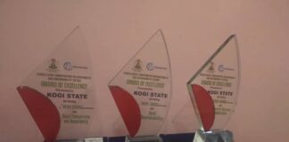 The three categories award conferred on Kogi State, by the World Bank