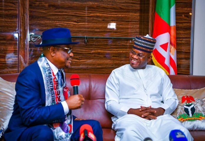 His Excellency Governor Nyemson Wike of River State with his Excellency Governor Yahaya Bello of Kogi State.