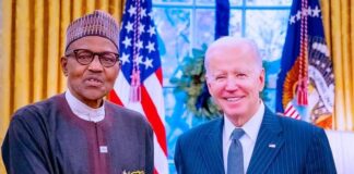 President Muhammadu Buhari (L) meeting with his US counterpart, Joe Biden (R), on the margins of the ongoing US-Africa Leaders Summit in Washington