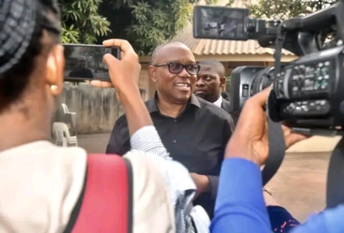Peter Obi arrives to cast his vote