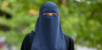 A lady wearing a niqab