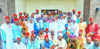The esteemed Obaro of Kabba, His Royal Majesty, Oba Solomon Dele Owoniyi, and other council of elders