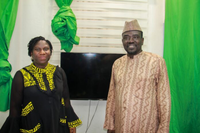 From(L) the Executive Director of WSCIJ, Mrs. Motunrayo Alaka with the CEO of IMPR, Mal. Yusha'u Shuaib at the event