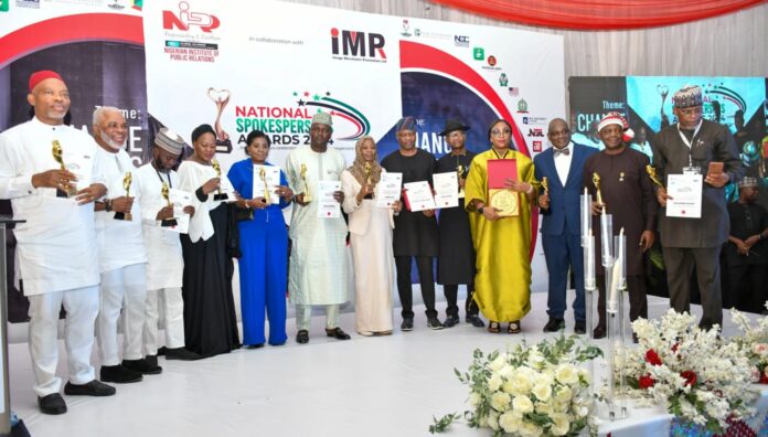 A group photograph of some of the honorees at the National Spokespersons Awards ceremony