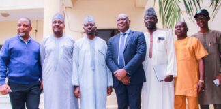 Group photograph with the board chairman of the Centre, Major General Chris Olukolade (Rtd) with