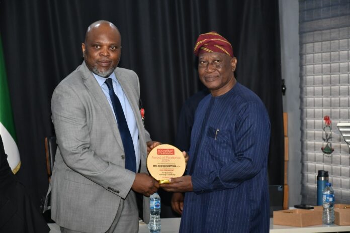 VP Kashim Shettima bags Economic Confidential Award which was received by his special adviser, Dr. Tope Fasua