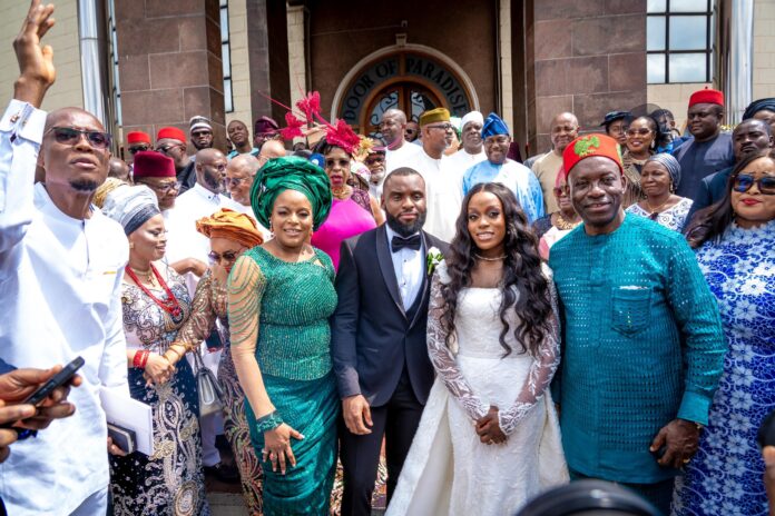 Group photograph with the couple and Governor Soludo (2nd right)