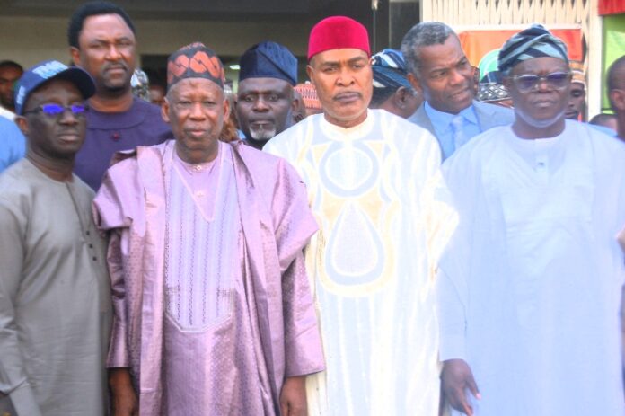 Dr Abdullah Ganduje, newly elected Edo state governor Okpebhol, APC NWC members