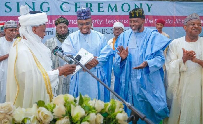 The Sultan of Sokoto, Alhaji Muhammad Sa'ad Abubakar, confers on Professor Isa Ali Pantami the esteemed traditional title of Majidadin Daular Usmaniya.