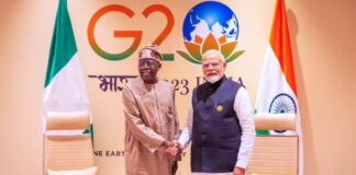 Indian Prime Minister Narendra Modi And President of Nigeria, Ahmed Bola Tinubu, at the G20 conference