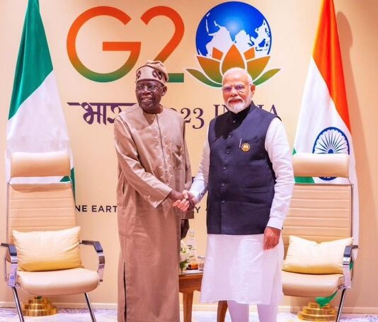 Indian Prime Minister Narendra Modi And President of Nigeria, Ahmed Bola Tinubu, at the G20 conference