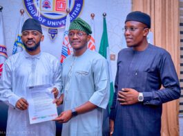 Gwarzo Donates ₦10m to PRNigeria Fellowship, Offers Abuja Property for Media Academy Professor Adamu Abubakar Gwarzo, founder of the Adamu Abubakar Gwarzo Foundation and Maryam Abacha American University of Nigeria (MAAUN), In a group photograph with some management team of IMPR, Sa’ad Shuaib and Adna Mukhtar