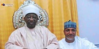 Alhaji Ibrahim Sulu-Gambari with Senator Saliu Mustapha