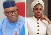 Senate President Godswill Akpabio and Sandra C. Duru aka Professor Mgbeke