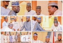 Eight Zamfara APC Lawmakers Meet Tinubu, Abandon Planned Defection to ADC The eight Zamfara APC lawmakers with President Bola Tinubu